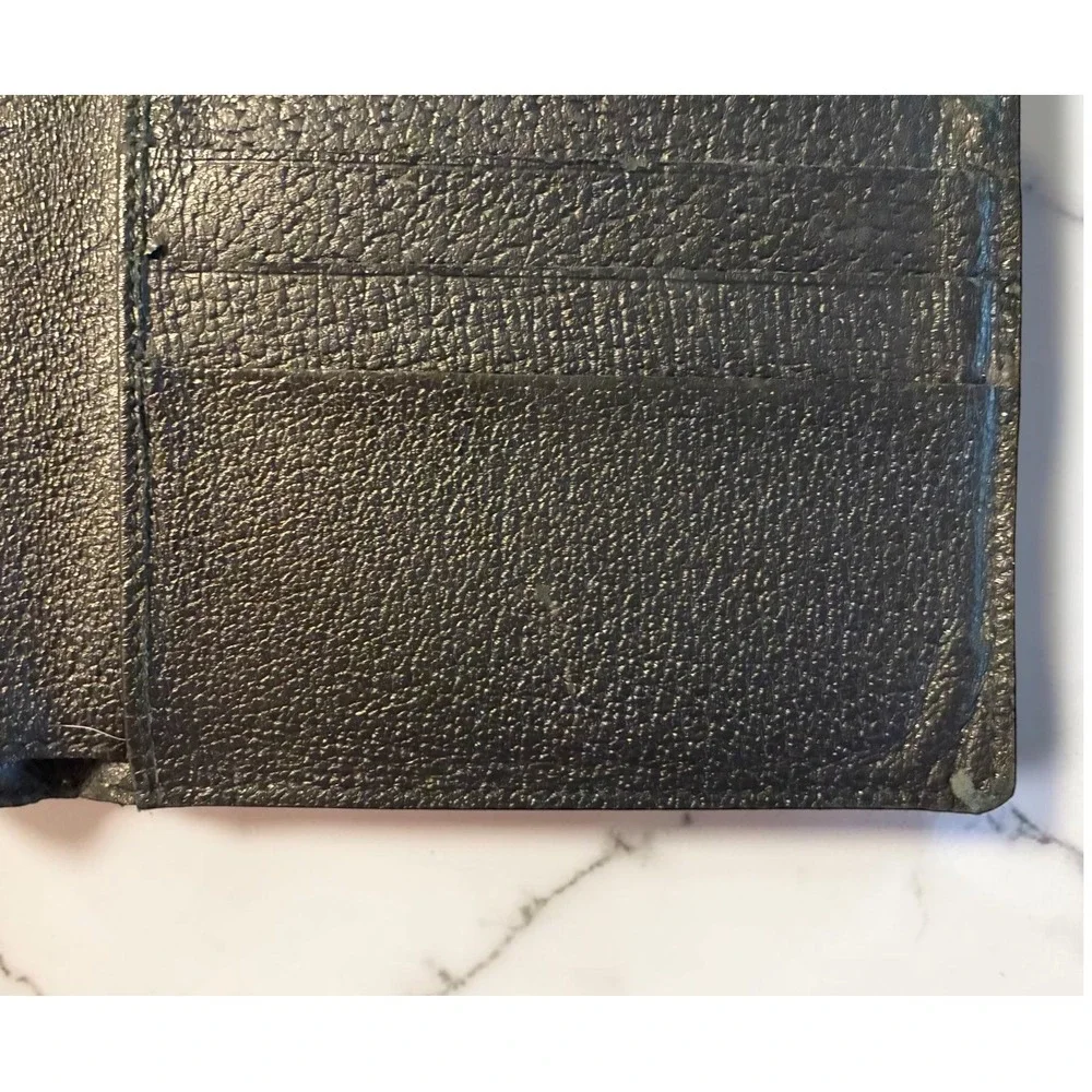 Vintage Salvatore Ferragamo Black Leather Bifold Wallet Made In Italy Luxury - Picture 8 of 13